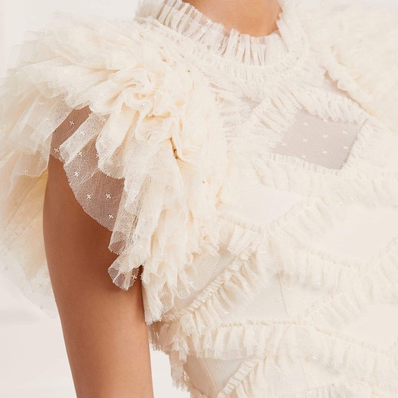 Needle & Thread Cream Ruffled Maxi Dress - Picture 4 of 12